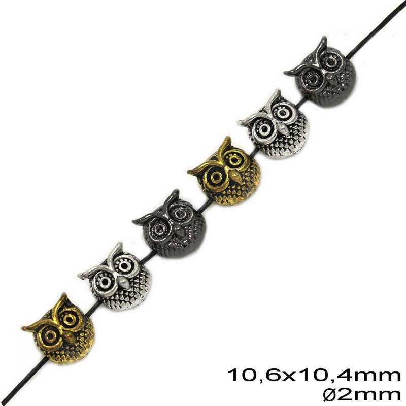 Casting Bead Owl 10.6x10.4mm Hole 2mm