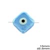 Ceramic Rhombus Bead with Evil Eye 15mm with 2.5mm Hole