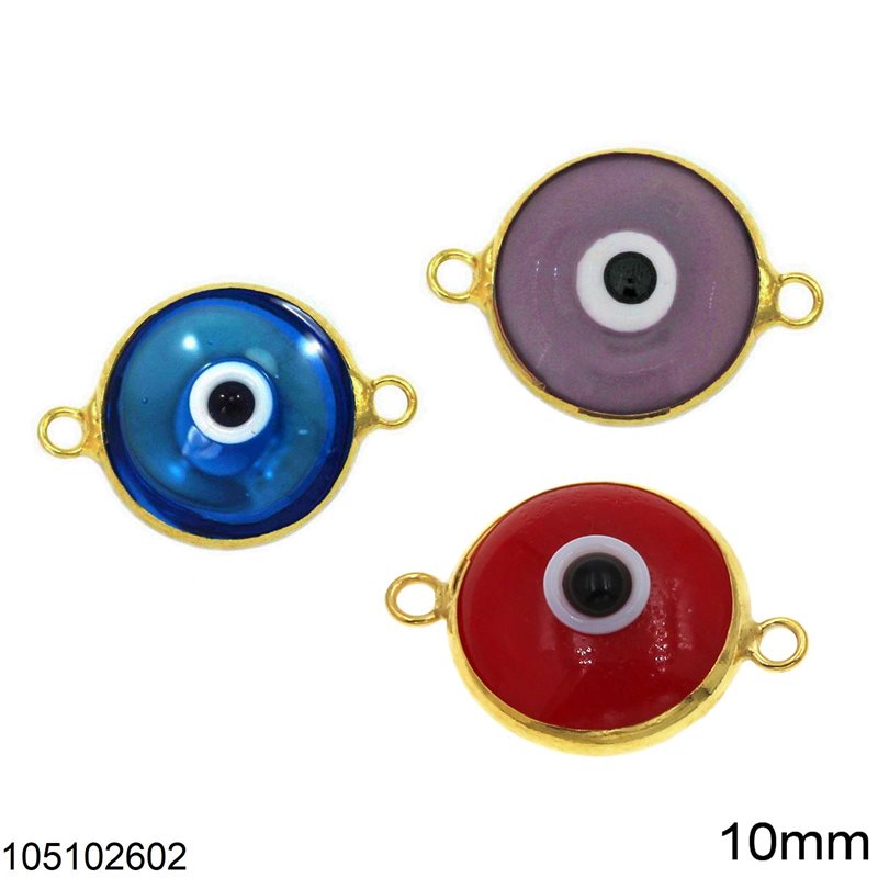 Silver 925 Spacer Murano Evil Eye 10mm