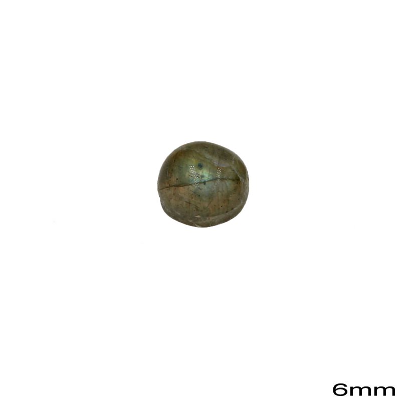 Πέτρα Ημιπολύτιμη Λαμπραδορίτης  Καπουσόν Στρογγυλό 6mm