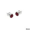 Silver 925 Earrings with Semi Precious Stones 5mm