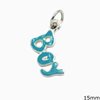 Silver 925 Enameled Pendant & Spacer "Boy" 15mm, 18x7mm