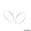 Silver 925 Hoop Earrings  2x12-85mm