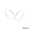 Silver 925 Hoop Earrings  2x12-85mm