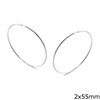 Silver 925 Hoop Earrings  2x12-85mm