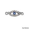 Silver 925 Spacer Evil Eye with zircon 5x10mm