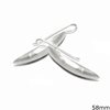 Silver 925 Earrings Leaf with Satin Finish