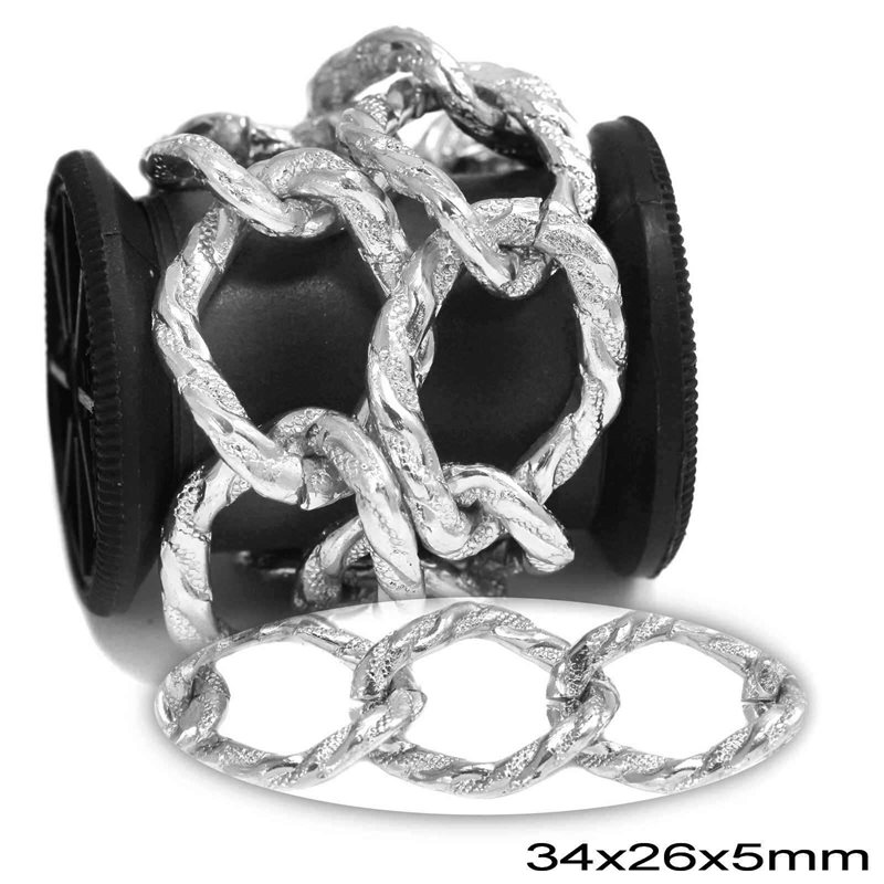 Aluminium Twisted Link Chain 34x26x5mm