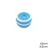 Plastic Round Bead with Stripes 10mm and 2mm Hole