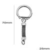 Iron Keychain with Snap Hook Ring 25mm and Flat Mesh Chain