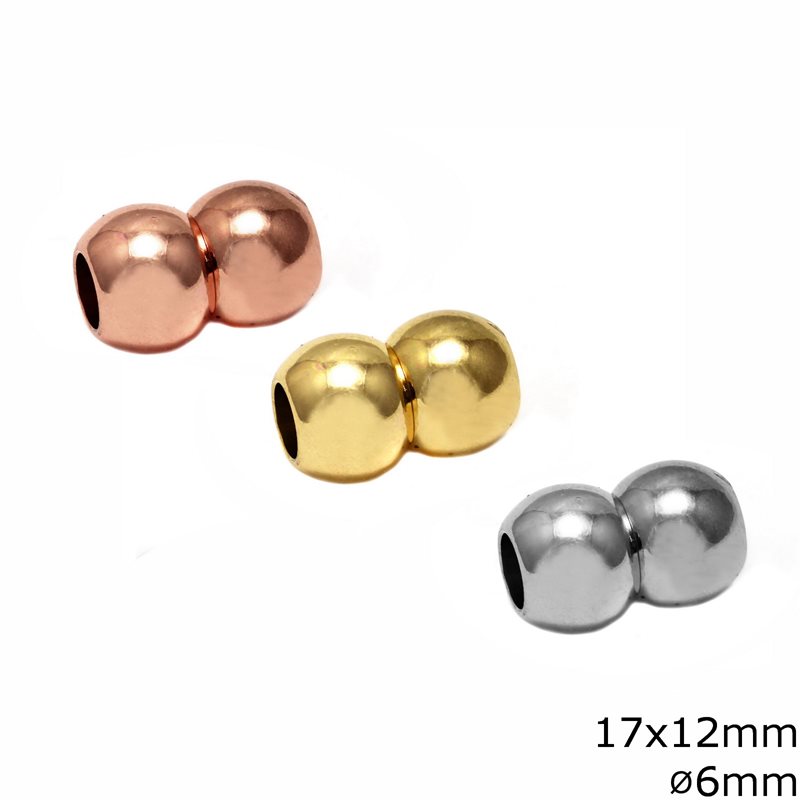 Brass Magnetic Ball Clasp 17x12mm