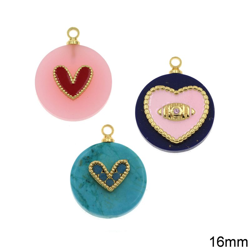 Round Pendant with Motif 16mm