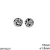 Casting Hollow Bead 10mm with Hole 1.8mm, Antique silver plated NF (1.12gr)
