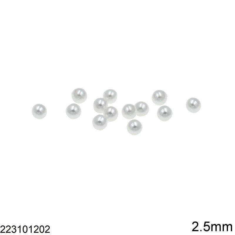 Pearl A Without Hole 2.5mm, White