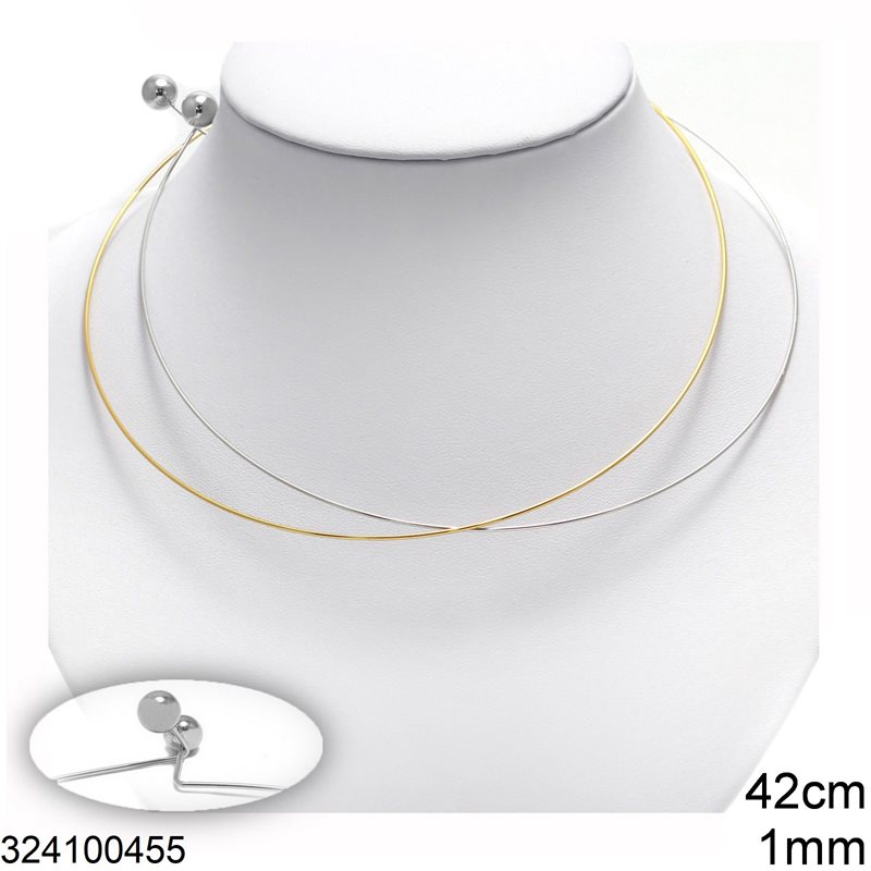 Stainless Steel Collar Necklace 1mm