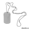 Stainless Steel Tag with ball Chain 28x49mm 