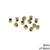 Brass Cube Bead 3mm with Hole 1.9mm 