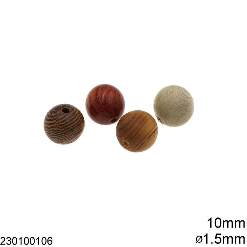 Natural Wooden Bead 10mm