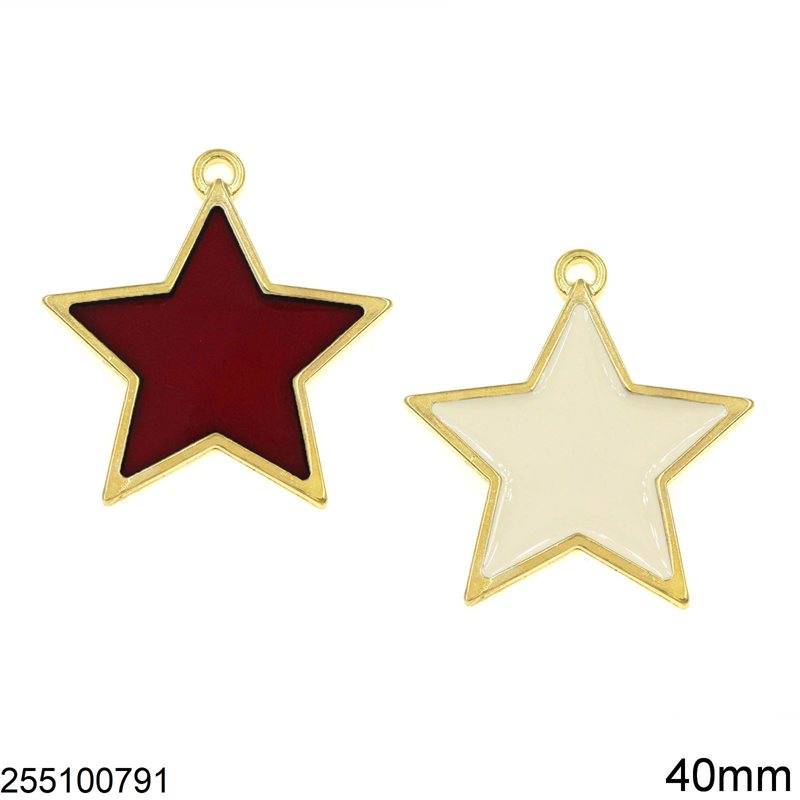 Casting Pendant Star with Enamel 40mm