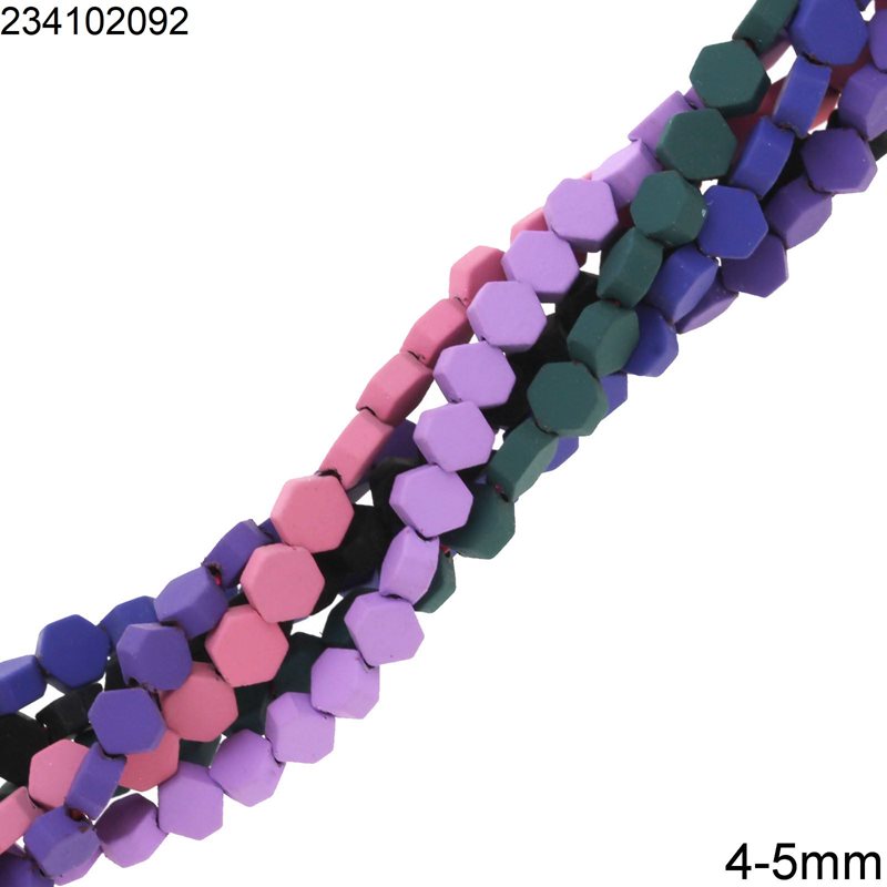 Hematite Hexagon Beads 4-5mm