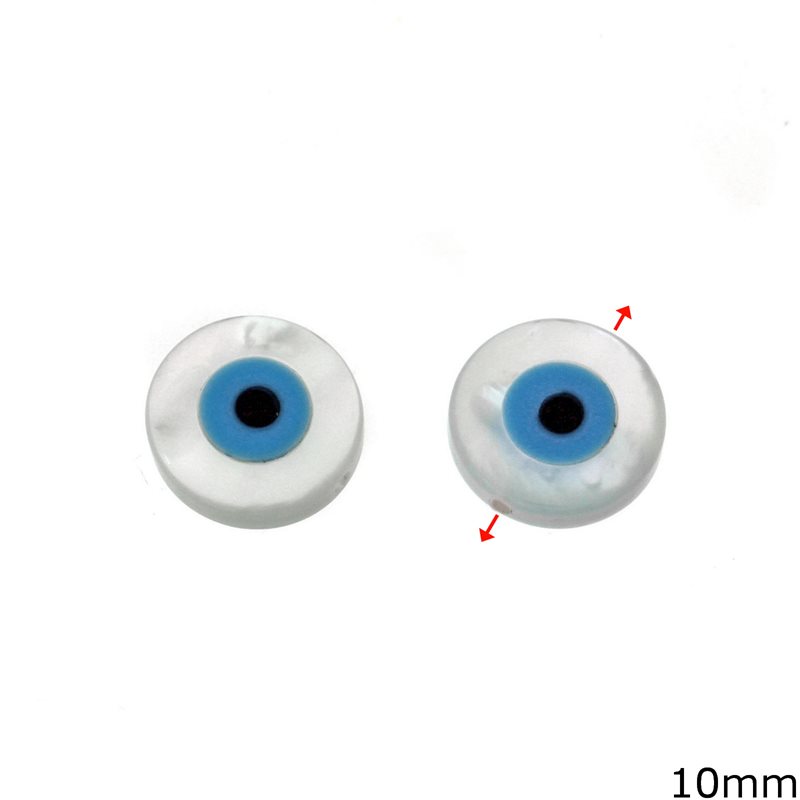 Mop-shell Evil Eye Bead 10mm