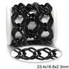 Aluminium Rhombus Link Gourrmette Chain 23.4x16.8x2.3mm, Black color