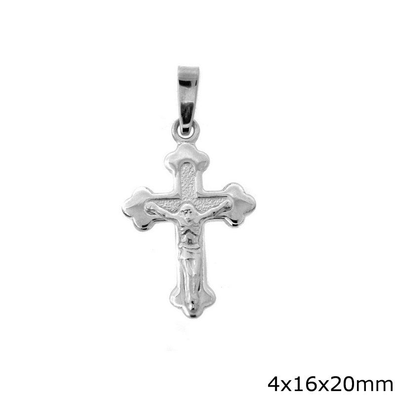 Silver 925 Pendant Cross Jesus Christ 4x16x20mm