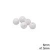 Plastic Round Bead 6mm with 1.5mm hole, White color