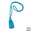 Twist Double Shiny Cord 6mm, 45cm Length with Polyester Tassel 10cm
