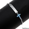 Silver 925 Children Bracelet Tag 5x23mm and Cross with Enamel