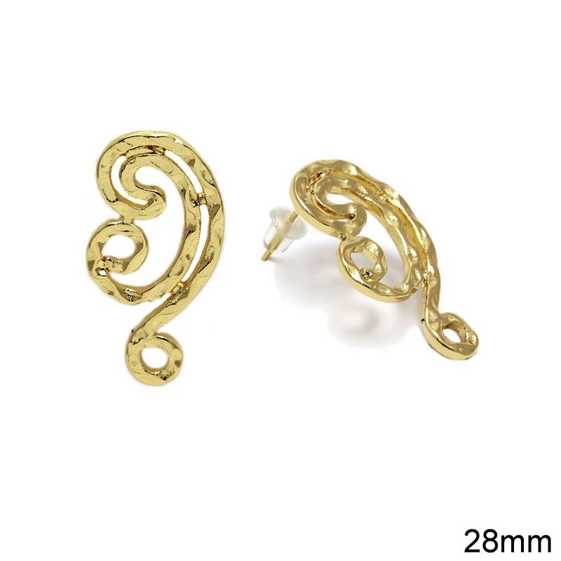 Casting Earring Stud with Loop 28mm