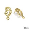 Casting Earring Stud with Loop 28mm
