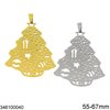 Stainless Steel New Years Lucky Charm Christmas Tree 55-67mm