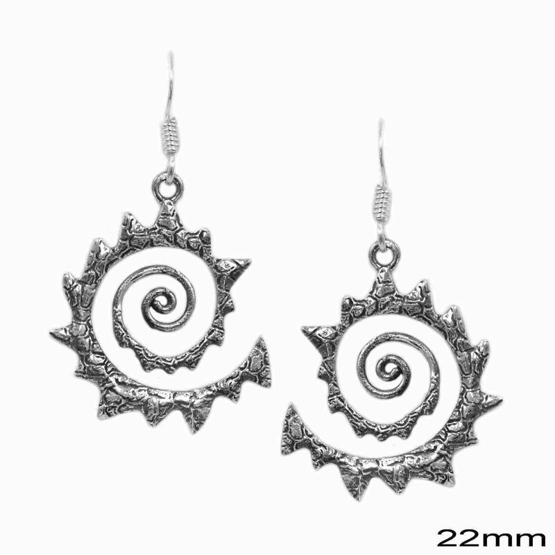Silver 925 Earrings  Spiral 22mm