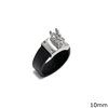 Stainless Steel Male Ring Dragon & Rubber 10mm