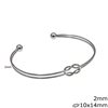 Stainless Steel Double Bracelet with Knot 10x14mm