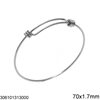Stainless Steel Bangle Slide Wire Bracelet 1.7mm