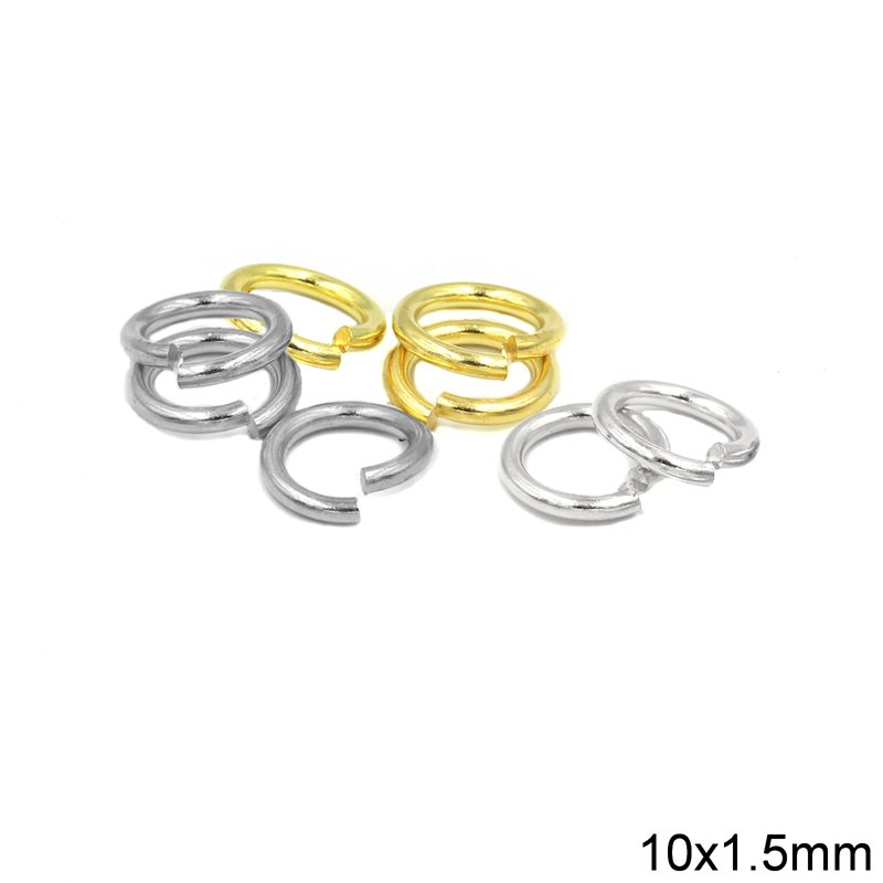 Brass Jump Ring Hard Wire 10x1.5mm