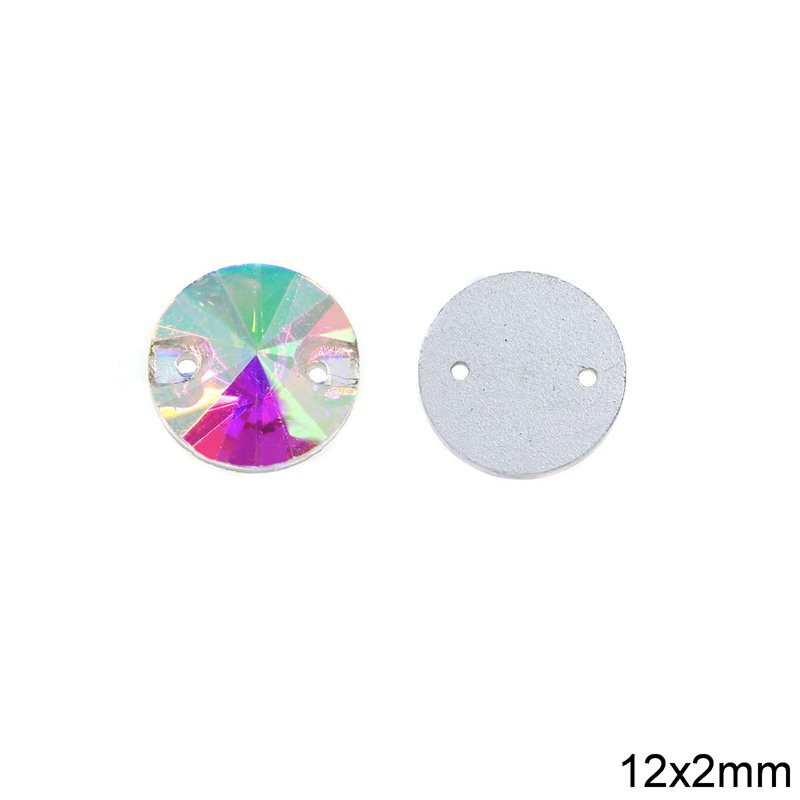 Sew-on Rivoli Crystal AB 12mm
