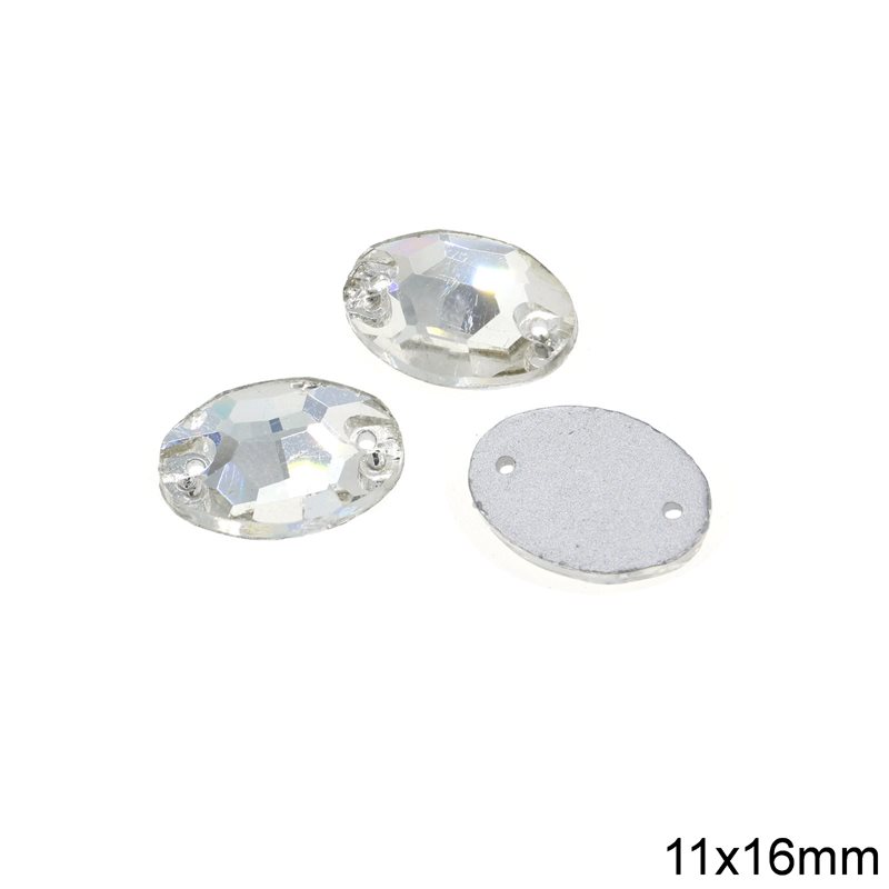 Sew-on Oval Crystal 11x16mm