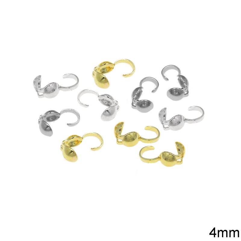 Brass Clamshell Bead Tip 4mm
