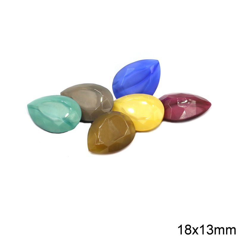 Pearshape Crystal Silk Colours 18x13mm