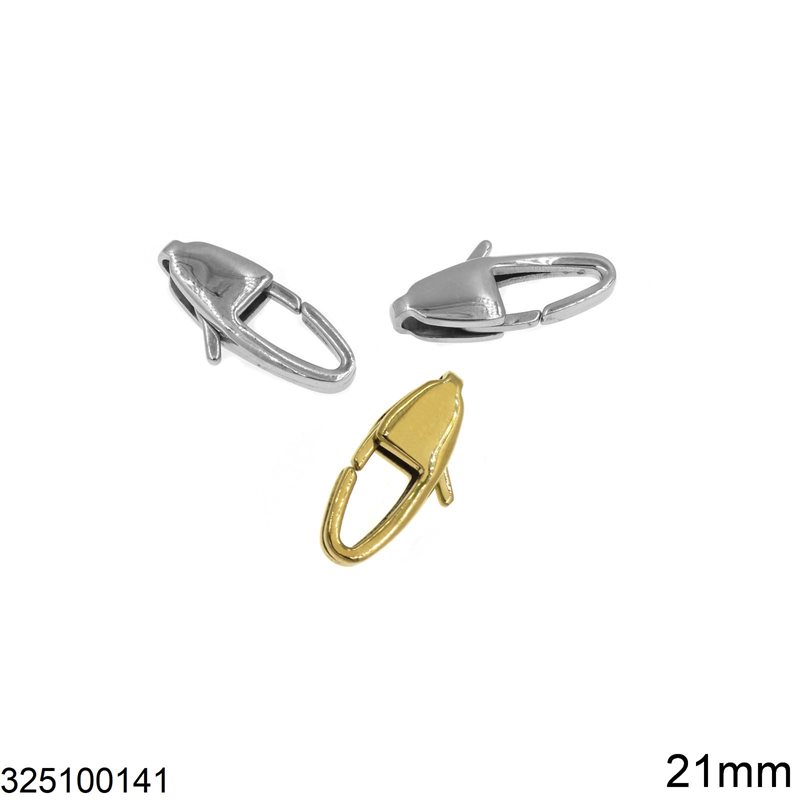 Stainless Steel Oval Lobster Claw Clasp 21mm