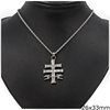 Stainless Steel Necklace Cross 26x33mm