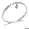 Silver 925 Bracelet with Lacy Heart 6mm
