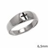 Silver 925 Ring with Cross 6,5mm