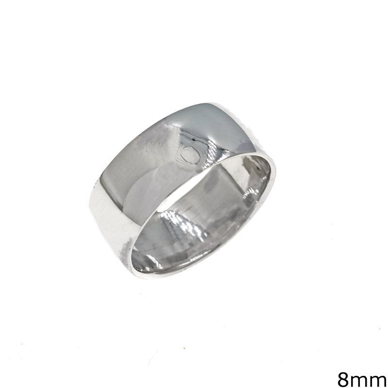 Δαχτυλίδι Ασημένιο  925 Βέρα Πομπέ 8mm