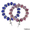 Bracelet with Evil Eye Glass Beads 13x9mm & Cross