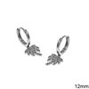 Silver 925  Earrings Palm Tree with Stones 12mm