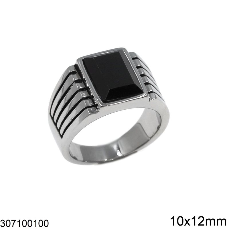 Δαχτυλίδι Ατσάλινο με Όνυχα 10x12mm